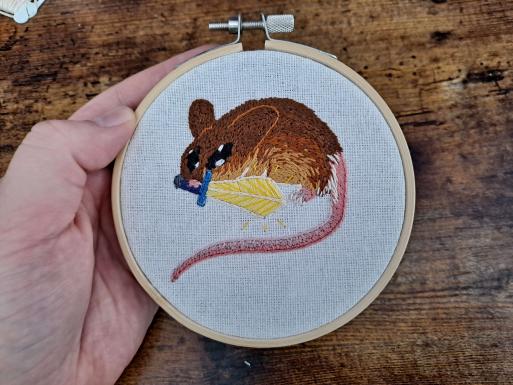 Handmade embroidery mouse, hand made by Alex from Handmade Hearts
